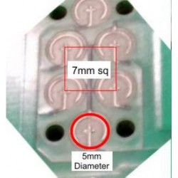 Van Dorn QTY:10 Single Button With 6 Contacts 16x26mm Oval